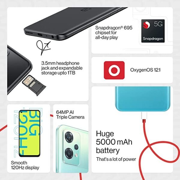 OnePlus Nord CE 2 Lite 5G ,Blue Tide, 6GB RAM, 128GB Storage - Image 3